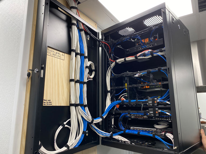 electrical wiring system on the cable tray